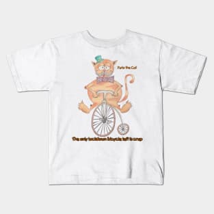 Furlo the Cat has the last bike this lock down Kids T-Shirt